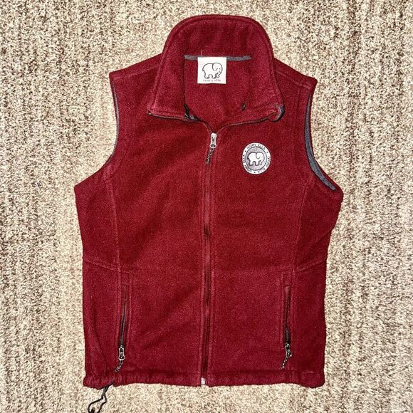 Ivory Ella Women's Maroon Fleece Full Zip Logo Vest - Picture 3 of 7